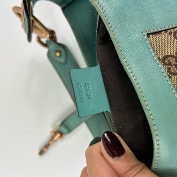 GUCCI Jackie GG Canvas Shoulder Bag Blue - Picture 11 of 12